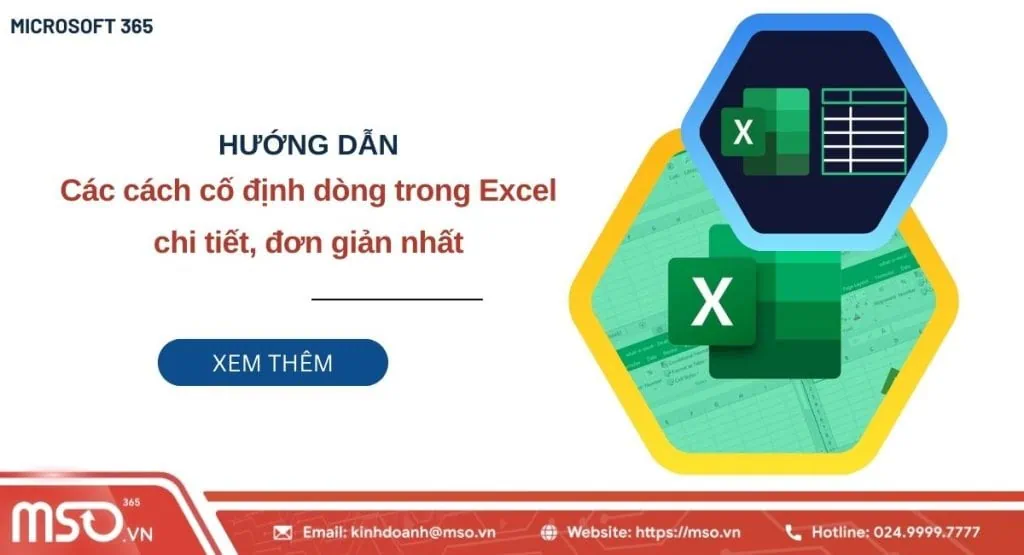 cách cố định dòng trong excel