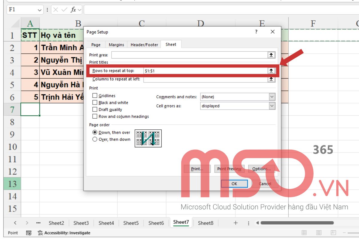 Hướng dẫn cách in Excel có tiêu đề đơn giản nhất