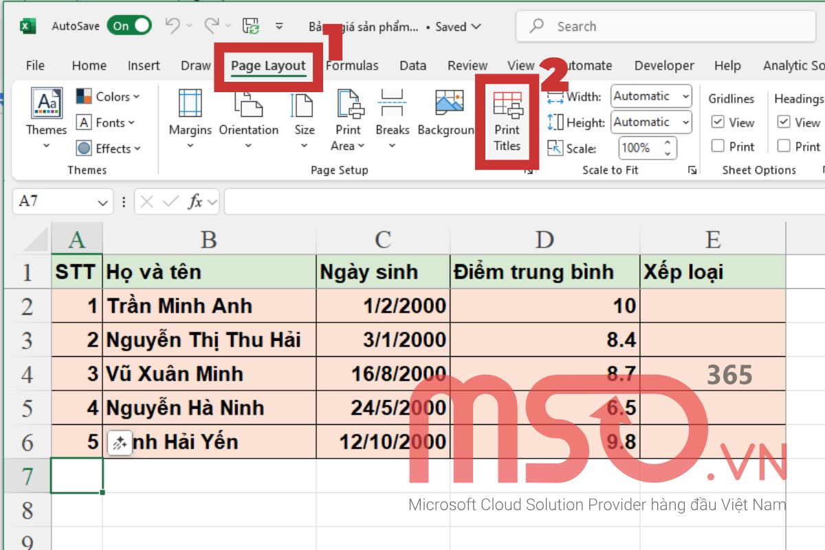 Hướng dẫn cách in Excel có tiêu đề đơn giản nhất