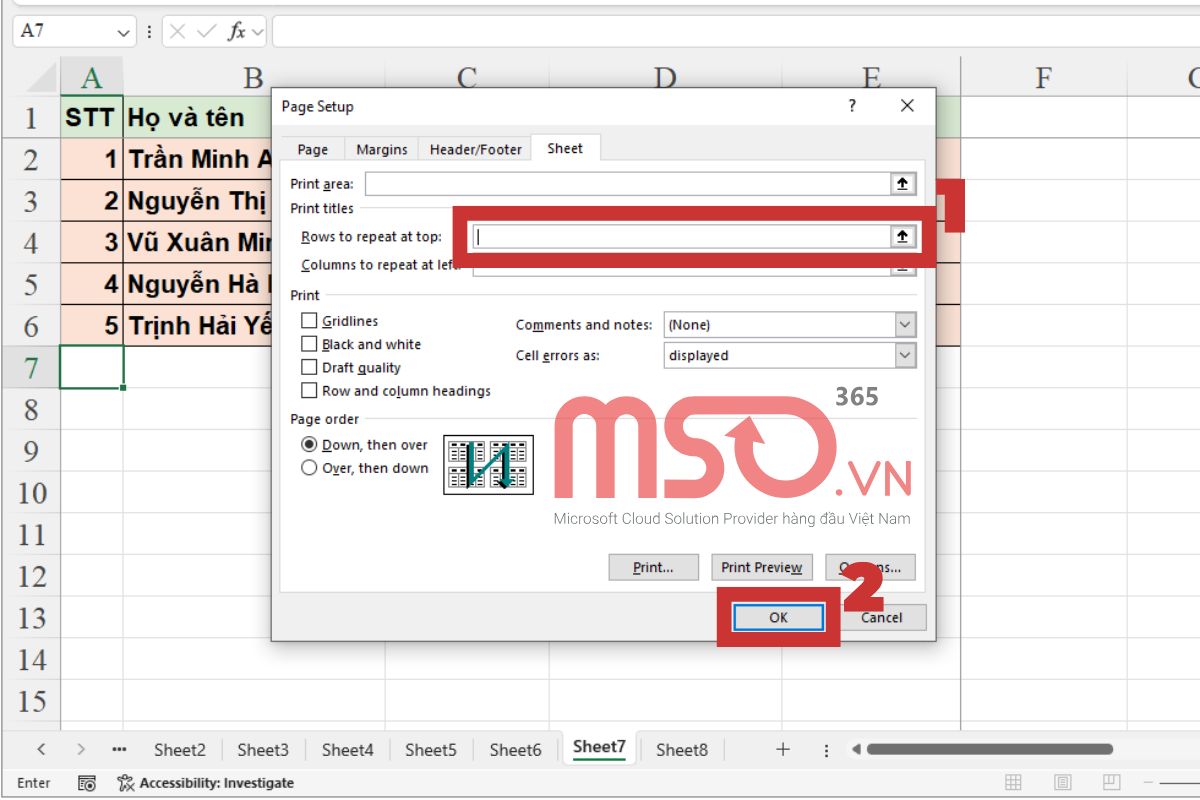 Hướng dẫn cách in Excel có tiêu đề đơn giản nhất