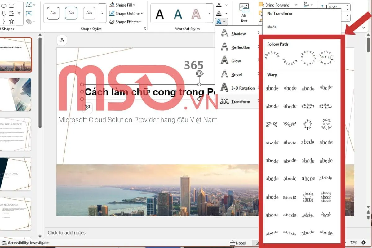 Hướng dẫn cách làm chữ cong trong PowerPoint siêu đơn giản