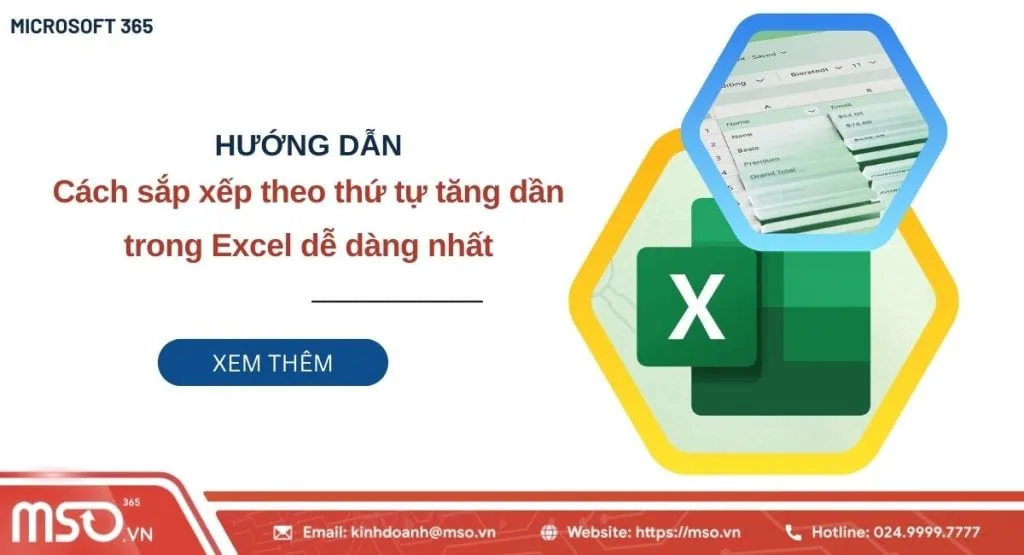 cách sắp xếp theo thứ tự tăng dần trong excel
