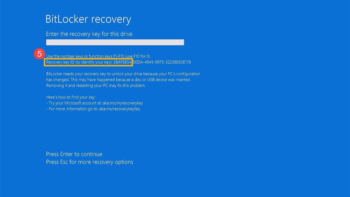 Khóa khôi phục của BitLocker recovery là gì?