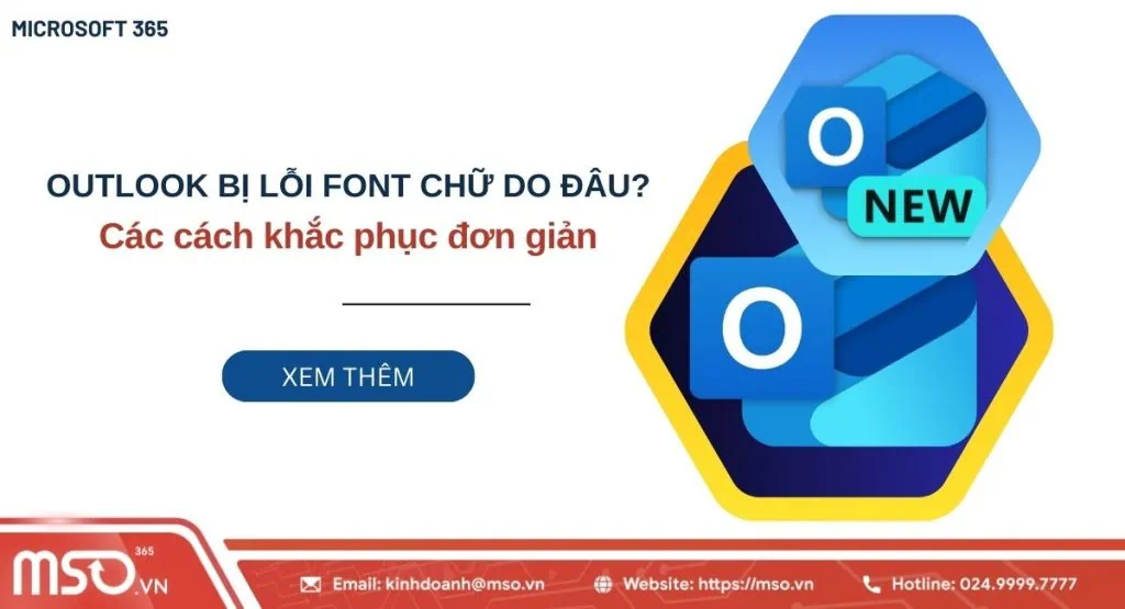 outlook bị lỗi font chữ