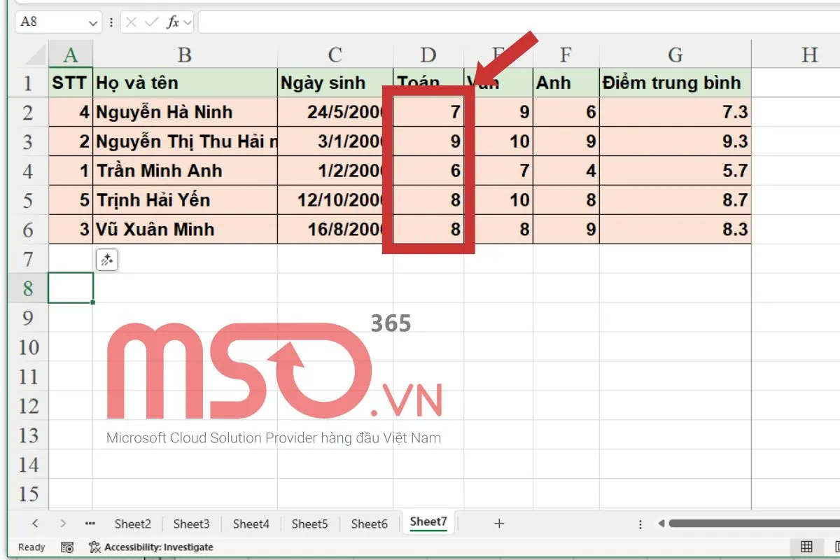 Thiết lập định dạng có điều kiện tùy chỉnh trong Excel