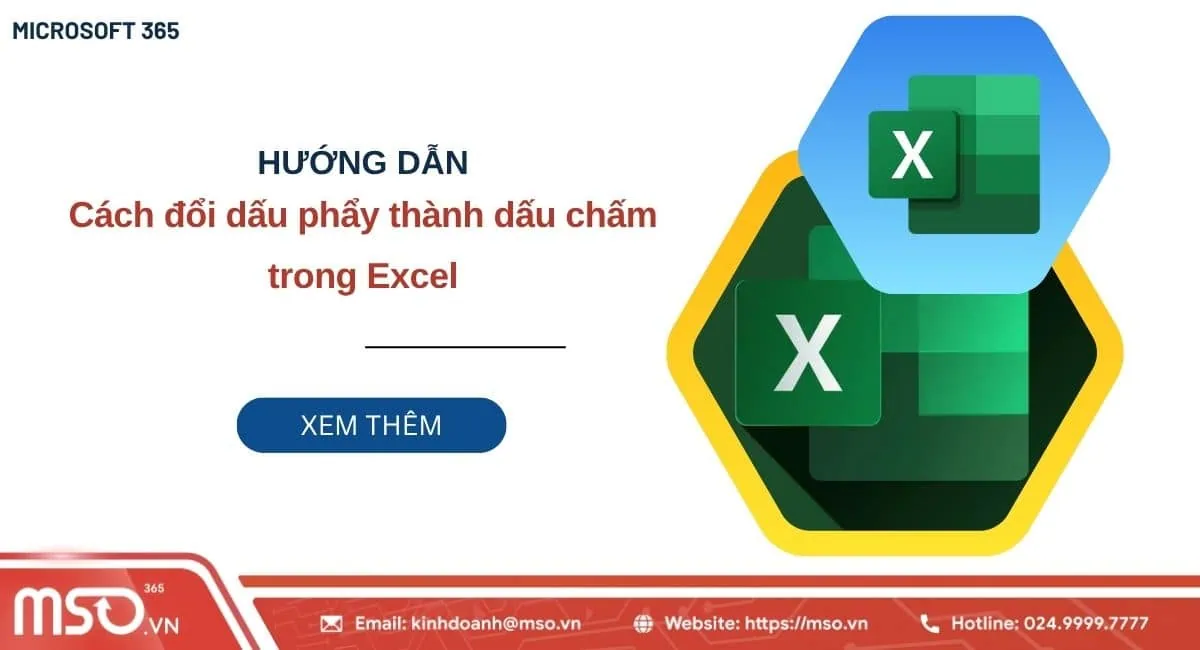 đổi dấu phẩy thành dấu chấm trong excel