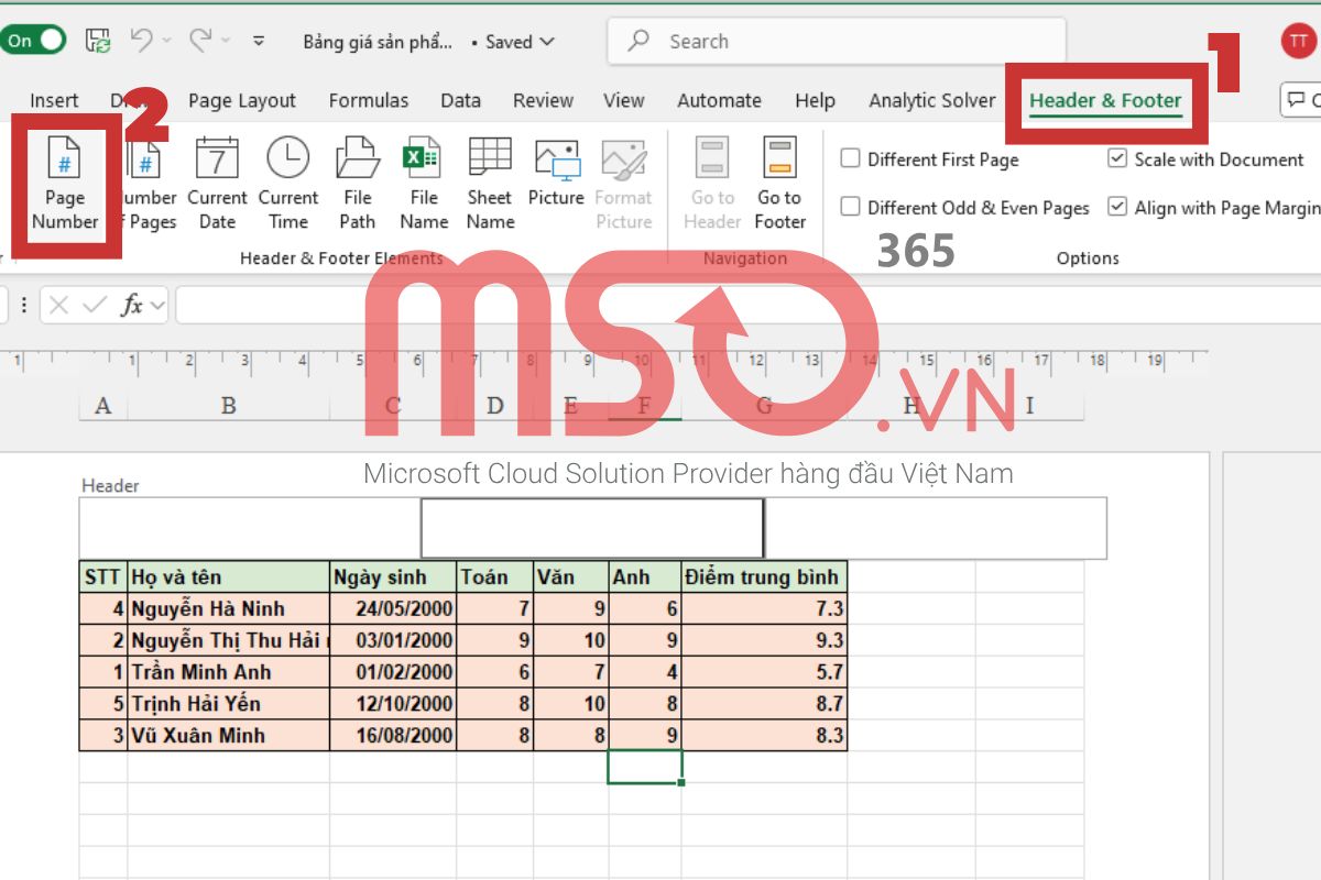 4 cách đánh số trang trong Excel tự động đơn giản nhất