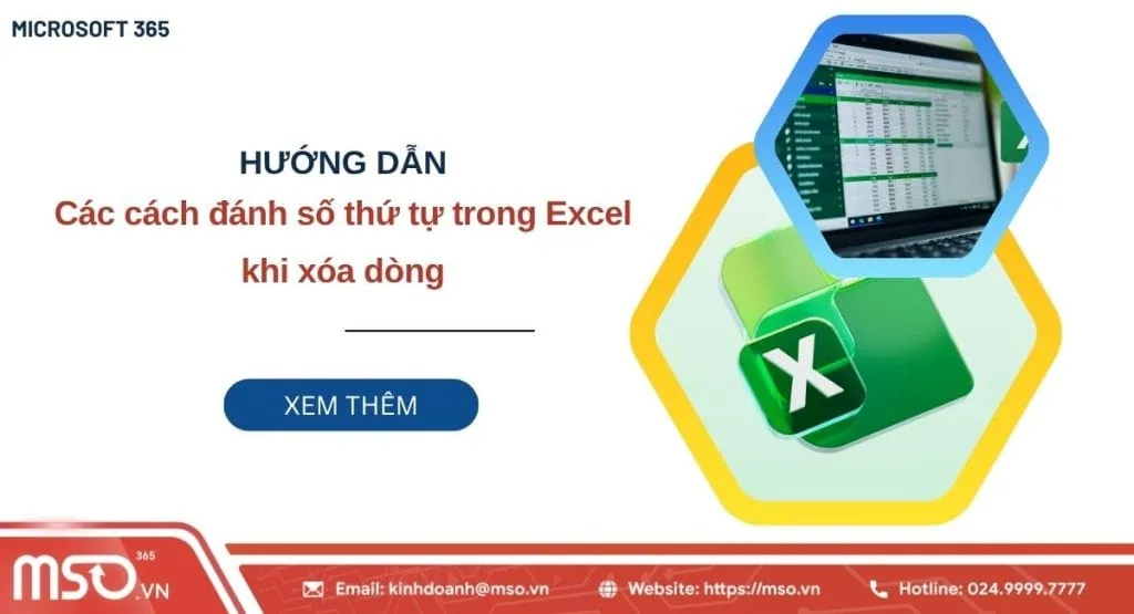 cách đánh số thứ tự trong excel khi xóa dòng