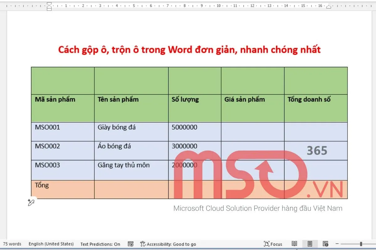 Các cách gộp ô trong Word đơn giản, nhanh chóng nhất