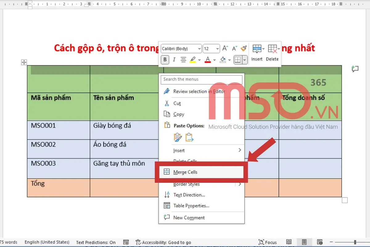 Các cách gộp ô trong Word đơn giản, nhanh chóng nhất