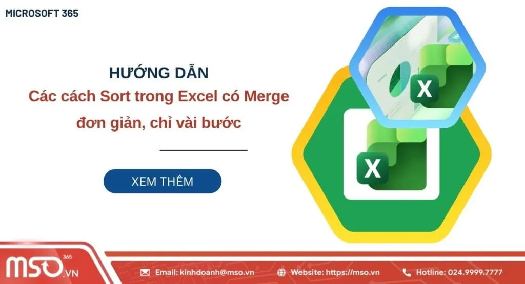cách sort trong excel có merge