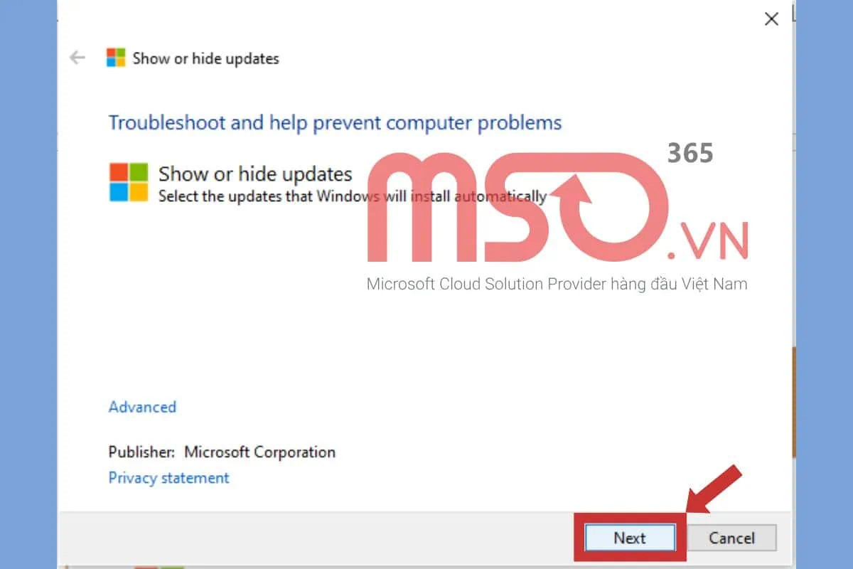 Cách tắt Update Windows 10, 11 bằng phần mềm Show or hide updates