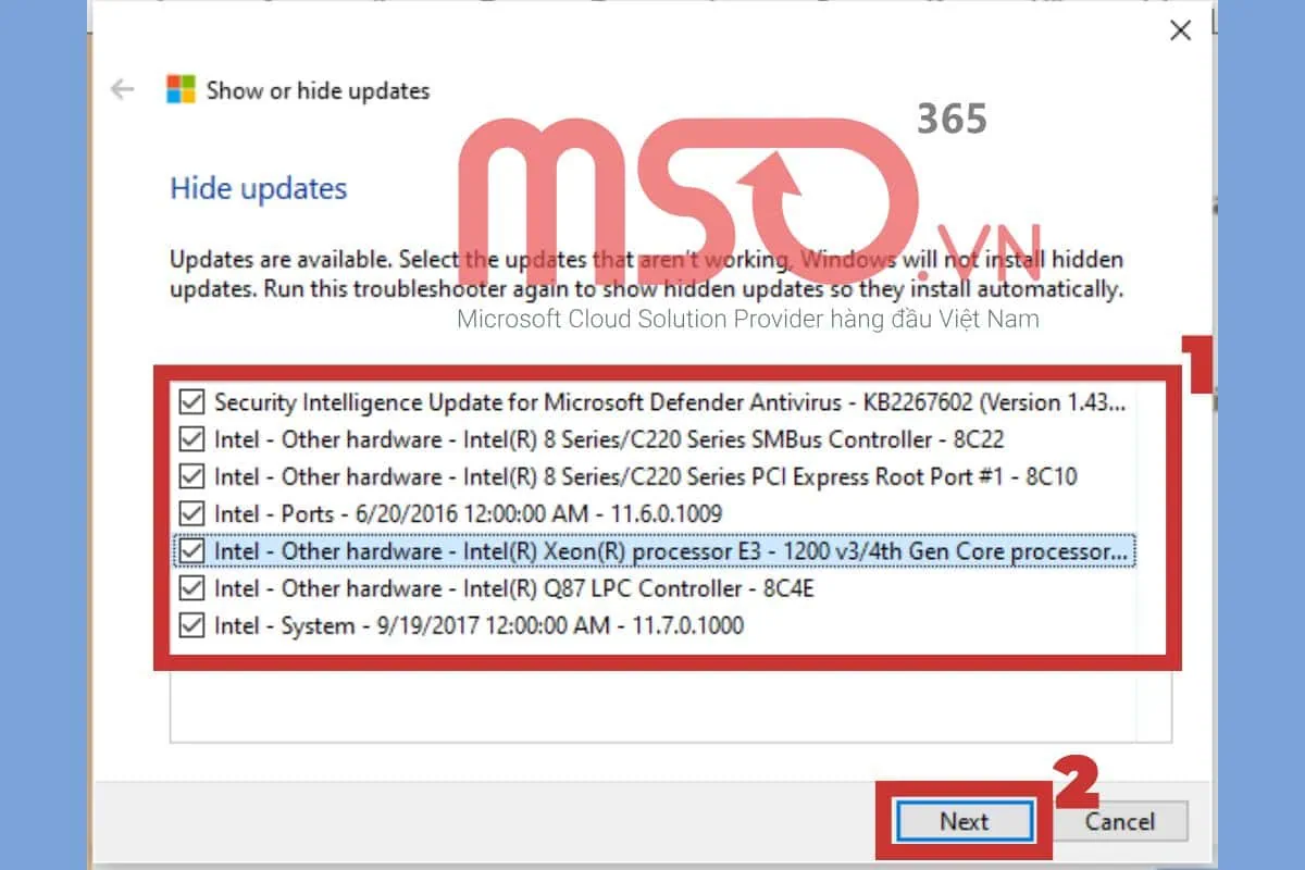 Cách tắt Update Windows 10, 11 bằng phần mềm Show or hide updates