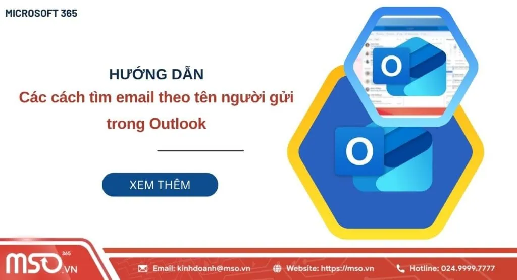 cách tìm email theo tên người gửi trong outlook