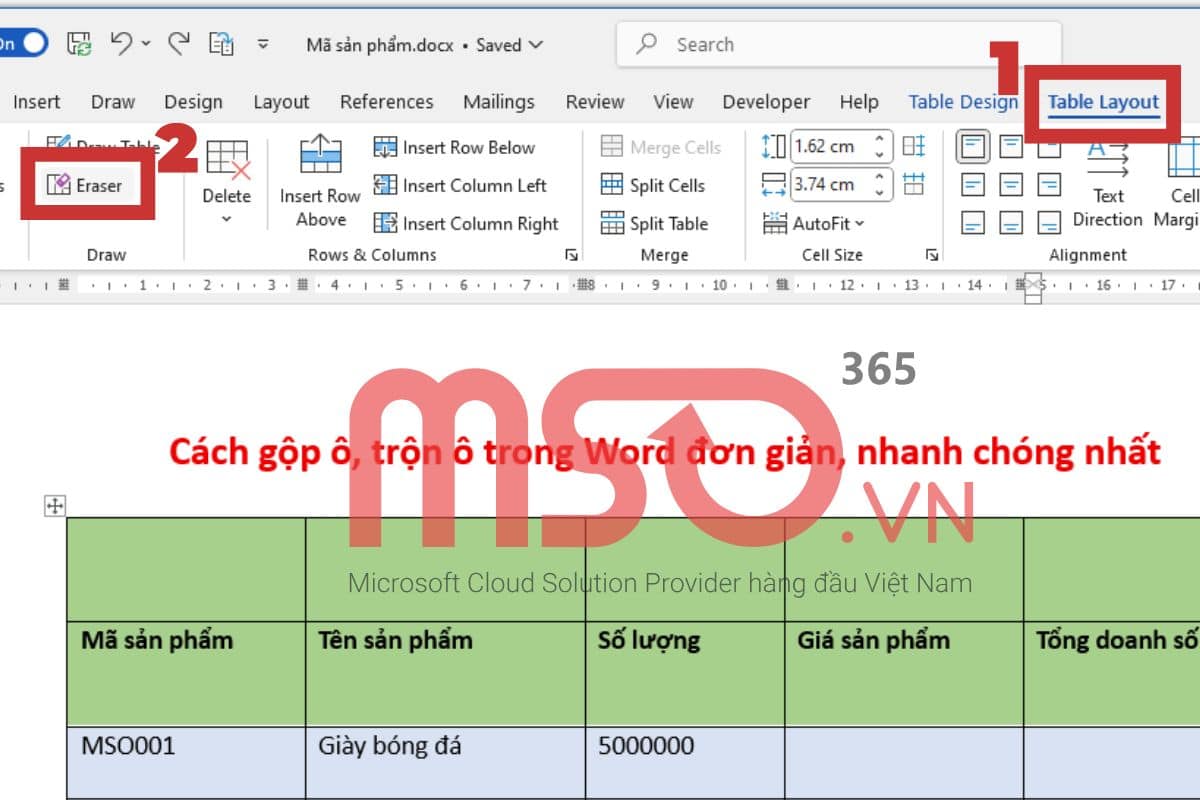 Các cách trộn ô trong Word đơn giản, nhanh chóng nhất