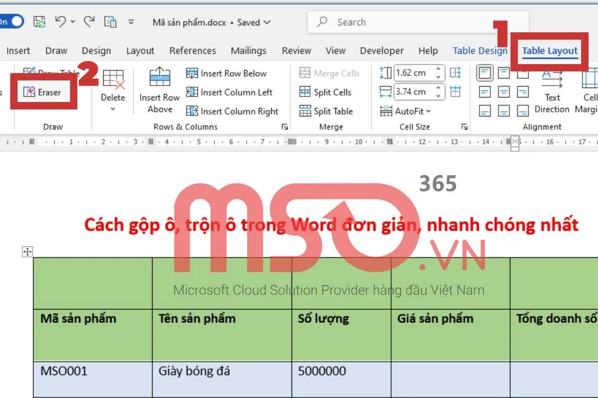 Các cách trộn ô trong Word đơn giản, nhanh chóng nhất