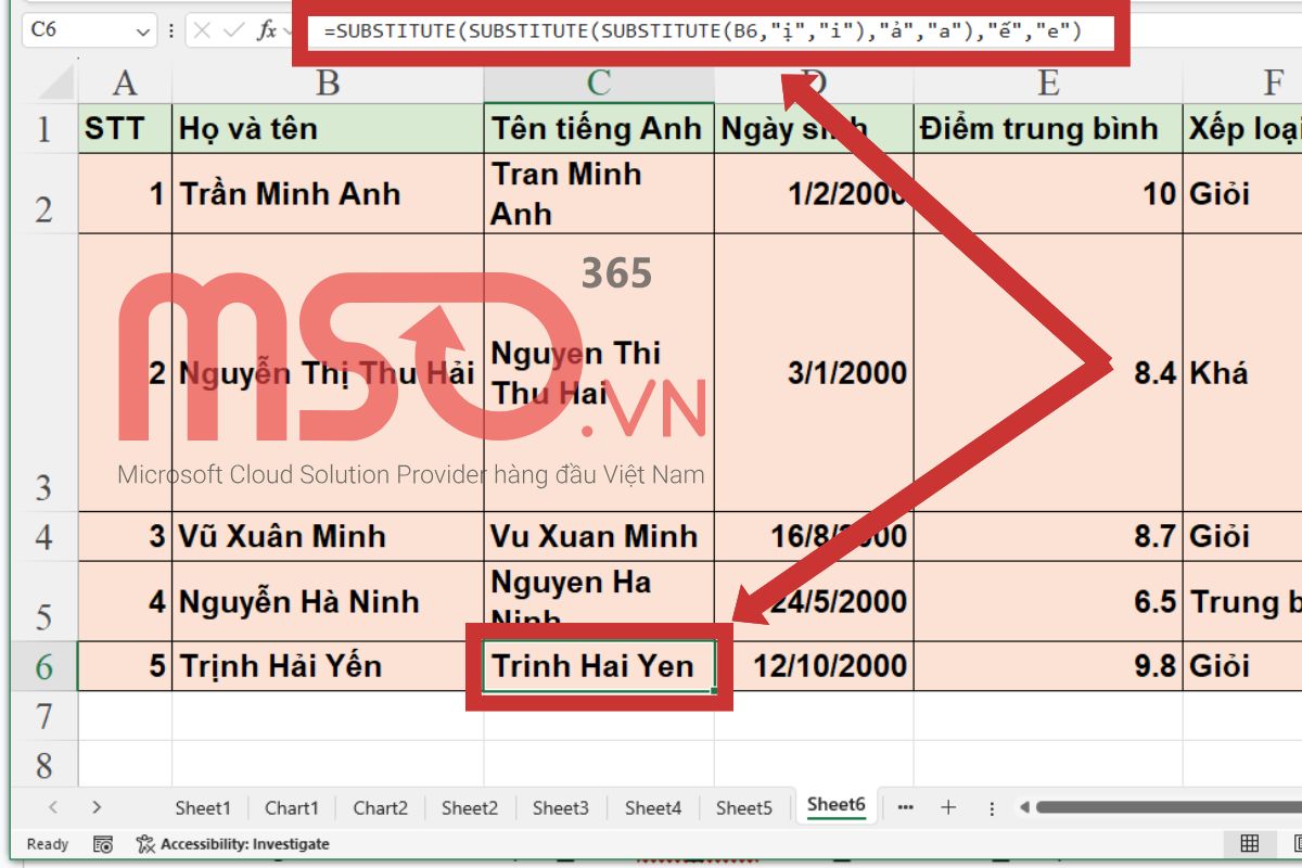 Các hàm Excel bỏ dấu tiếng Việt phổ biến & cách sử dụng cụ thể