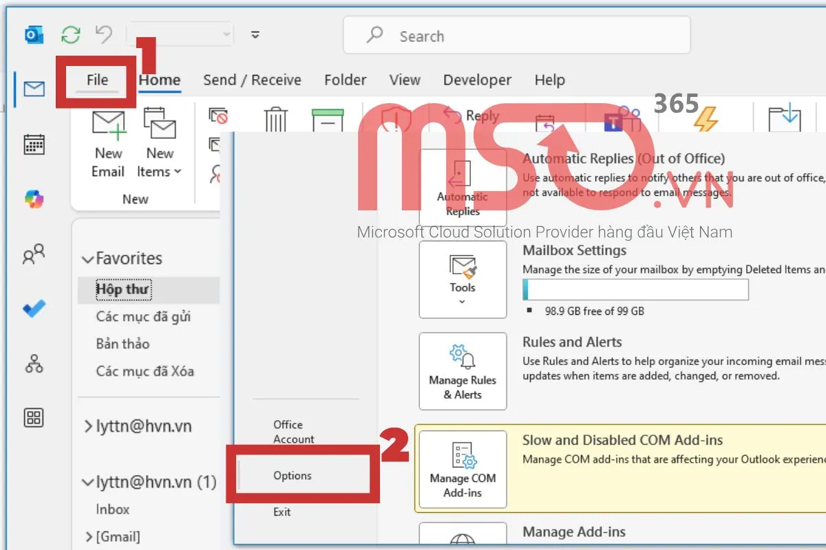 Các lỗi phổ biến khi tìm kiếm email trong Outlook và cách khắc phục