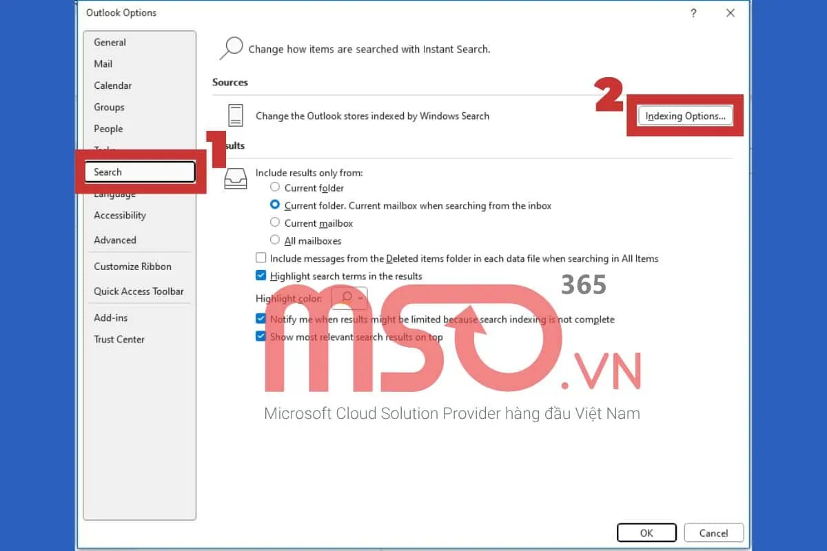 Các lỗi phổ biến khi tìm kiếm email trong Outlook và cách khắc phục