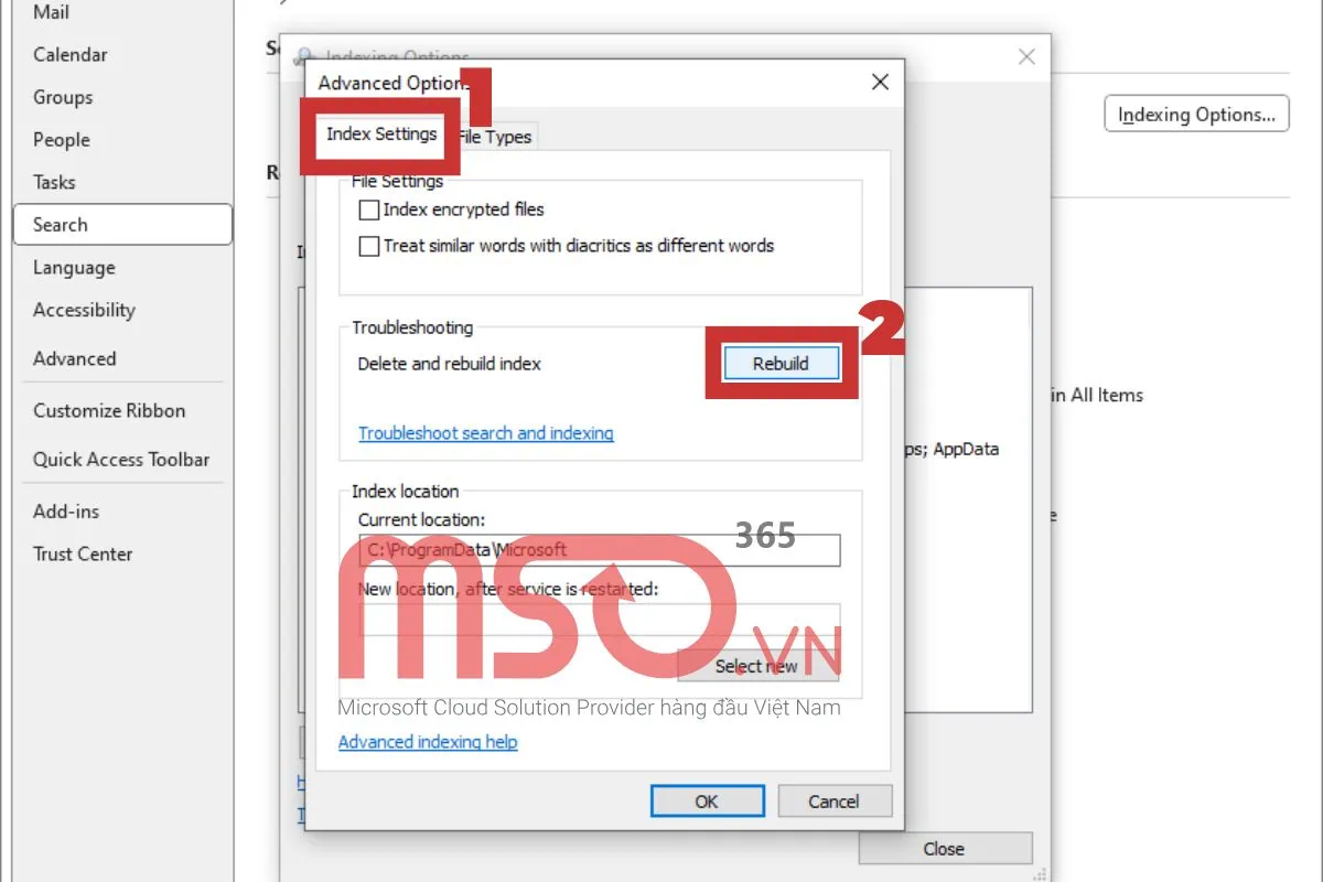 Các lỗi phổ biến khi tìm kiếm email trong Outlook và cách khắc phục