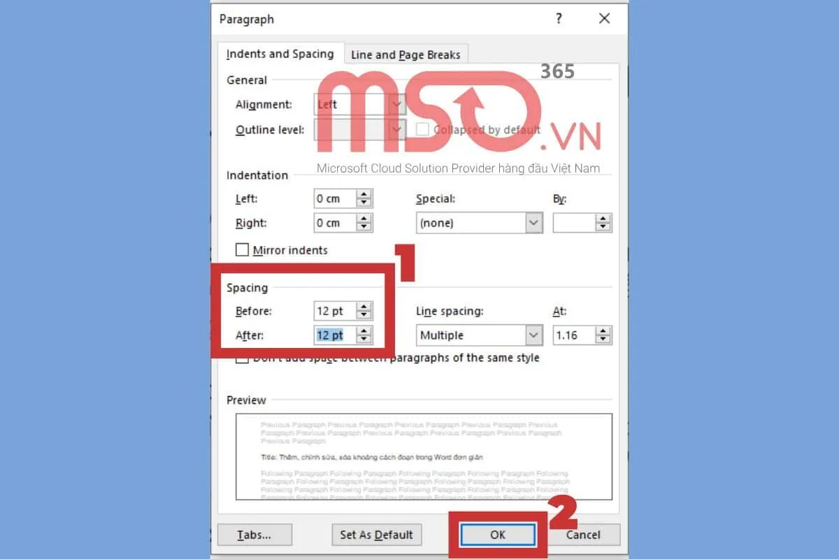 Cách chỉnh sửa khoảng cách đoạn trong Word bằng lệnh Paragraph
