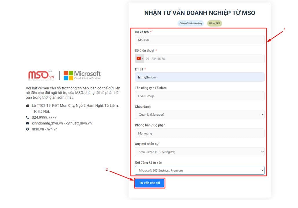 Cách đăng ký Microsoft 365 Premium tại MSO.vn