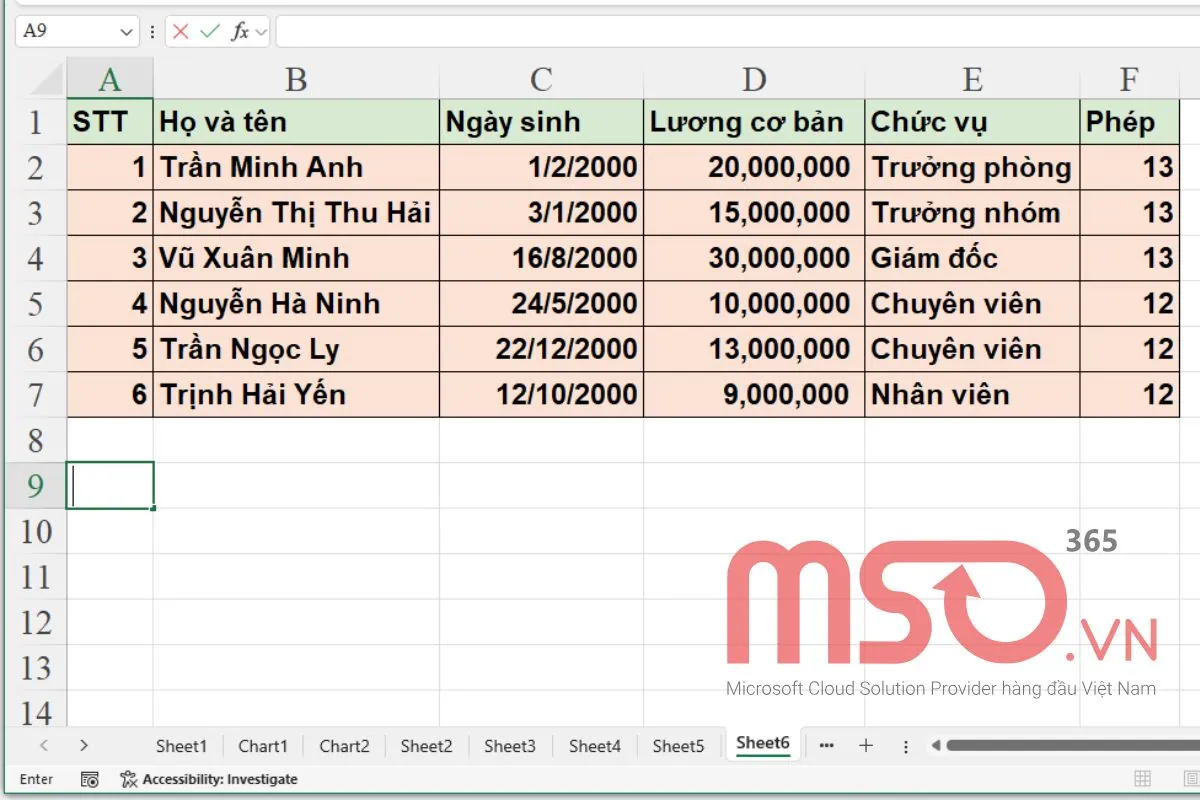 Cách đánh số thứ tự trong Excel khi xóa dòng nhanh nhất