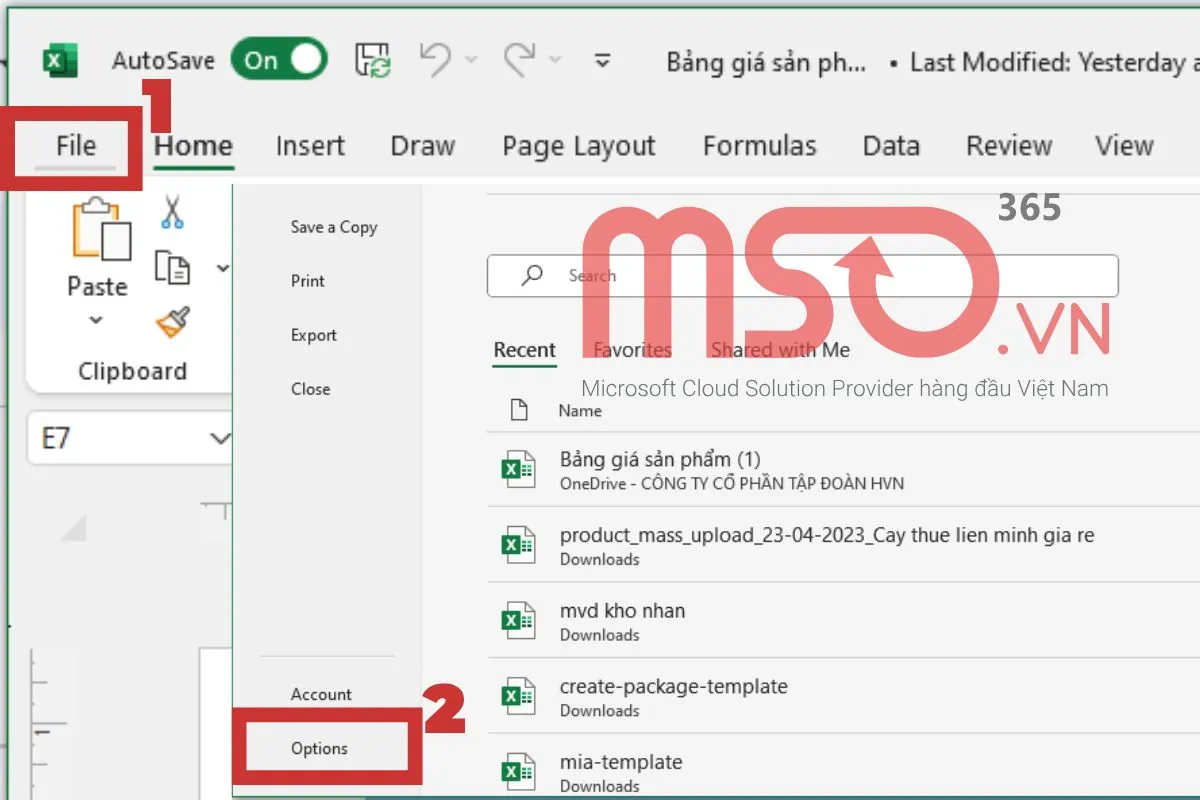 Cách kích hoạt tính năng AutoSave và AutoRecover trong Excel