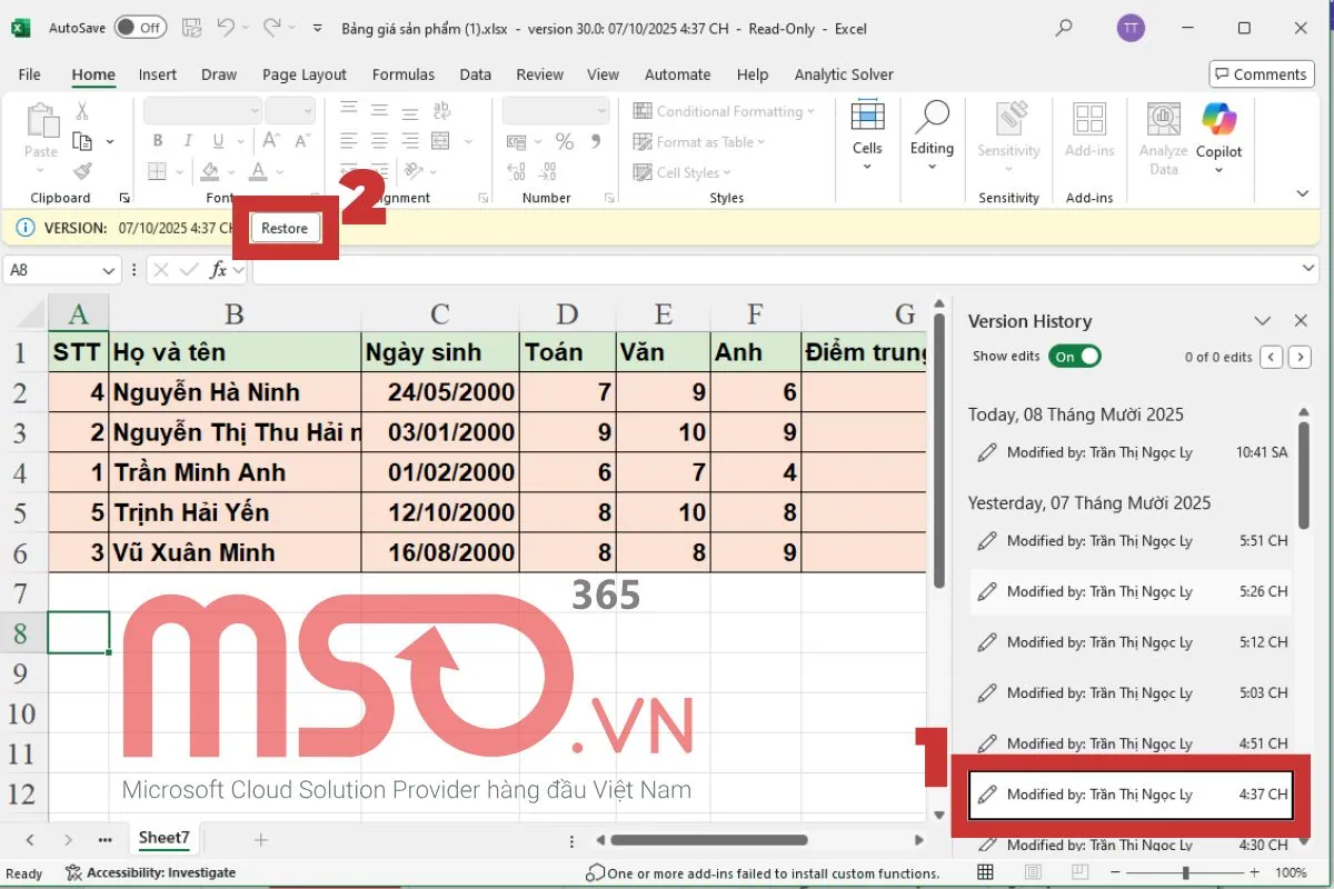 Cách lấy lại file Excel bị lưu đè nhờ tính năng AutoRecover
