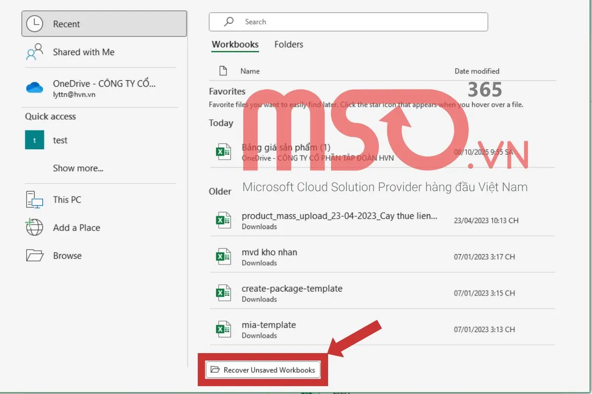 Cách lấy lại file Excel chưa lưu nhờ tính năng AutoSave
