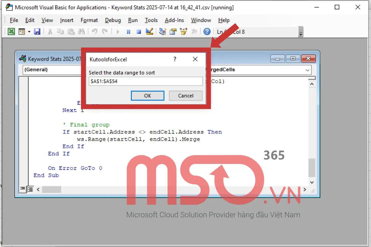 Cách Sort trong Excel có Merge bằng VBA Excel