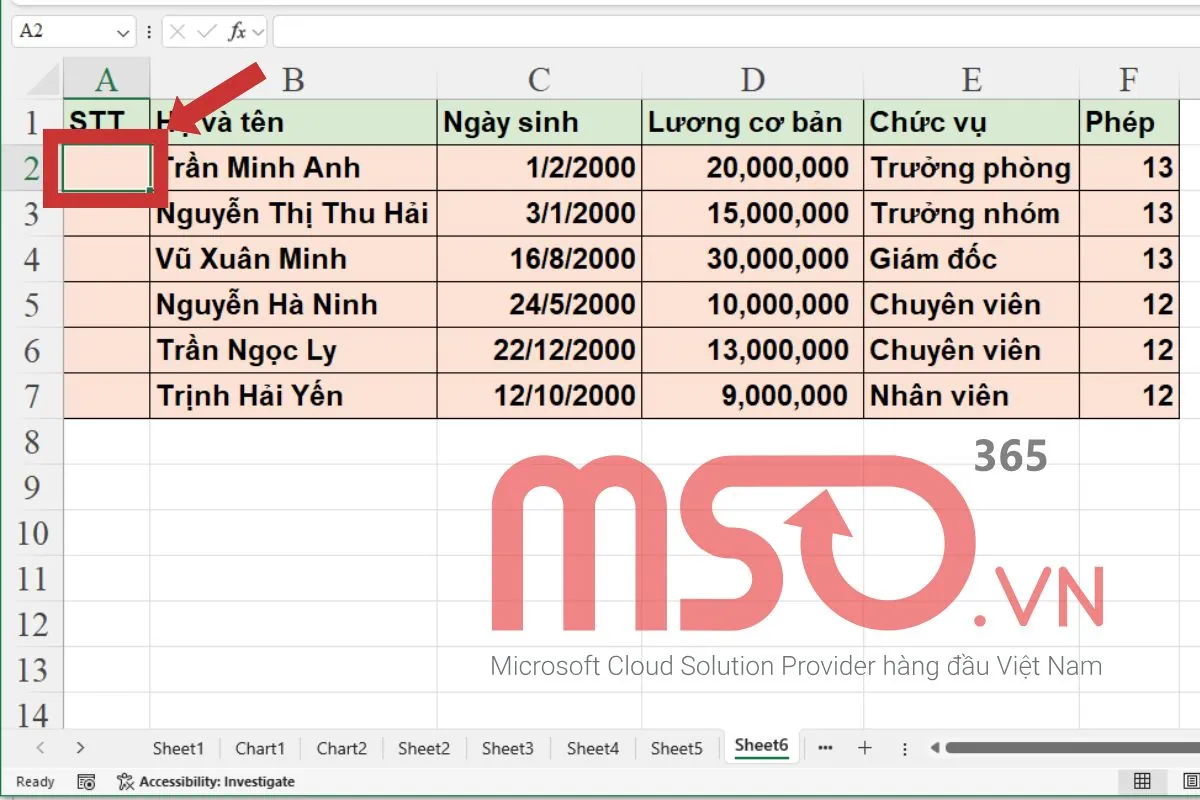 Cách tự động đánh số thứ tự trong Excel khi xóa dòng nhanh nhất