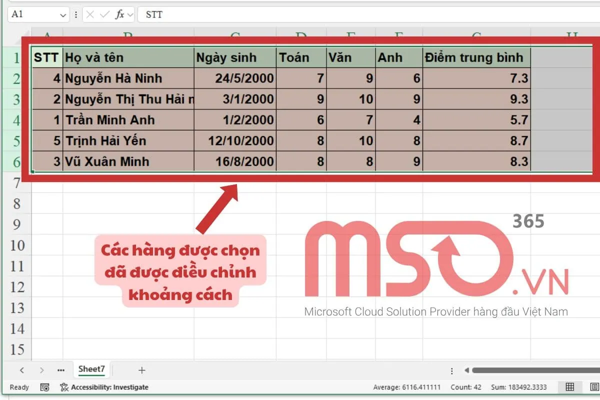 Cách tự giãn dòng trong Excel bằng tính năng AutoFit