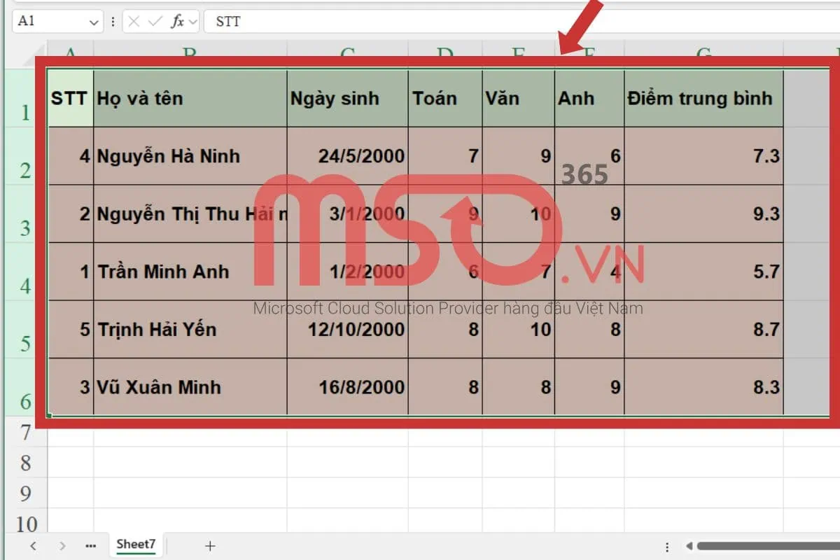Cách tự giãn dòng trong Excel với kích thước tùy chỉnh