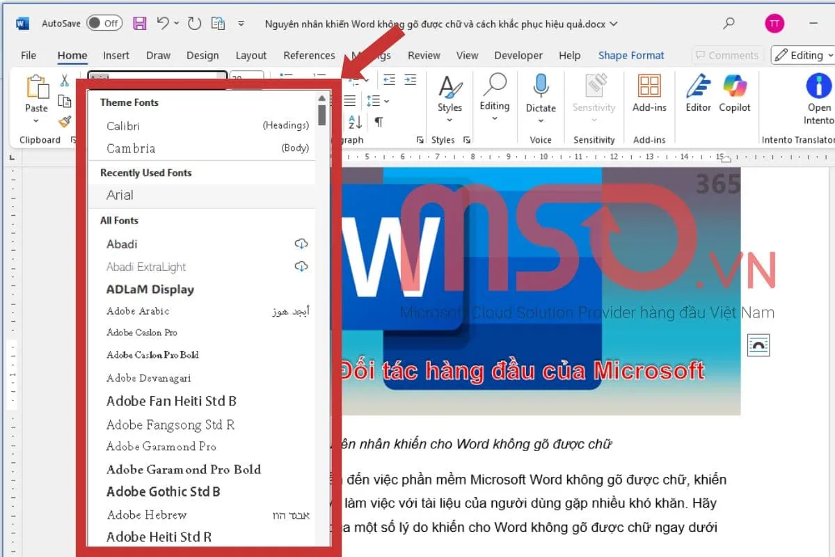 Cách tùy chỉnh chữ đã chèn vào trong ảnh trên tài liệu Word