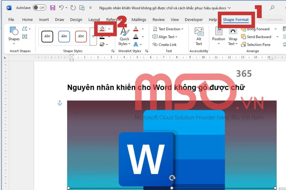 Cách tùy chỉnh chữ đã chèn vào trong ảnh trên tài liệu Word