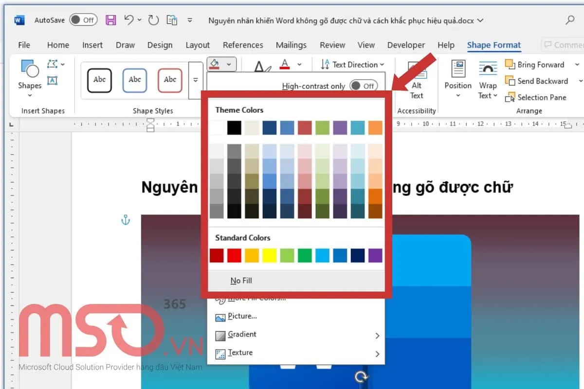 Cách tùy chỉnh chữ đã chèn vào trong ảnh trên tài liệu Word
