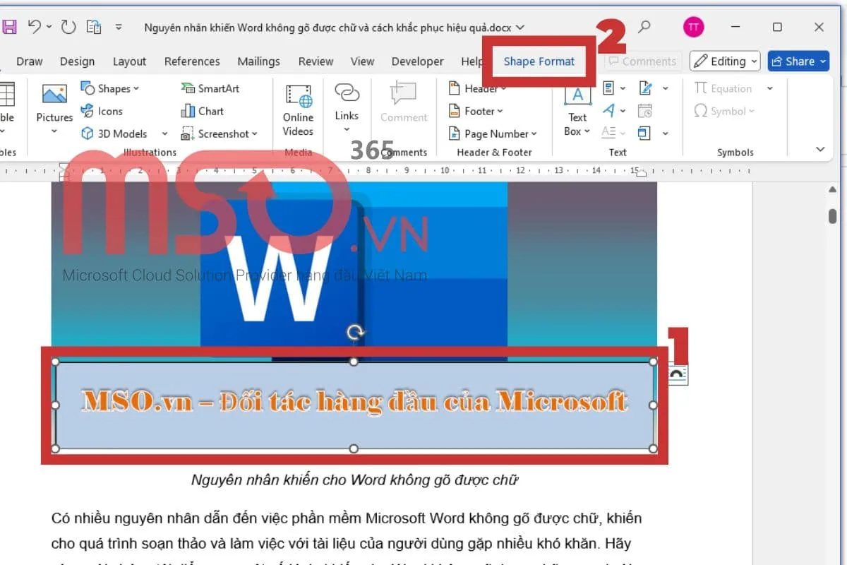 Cách tùy chỉnh chữ đã chèn vào trong ảnh trên tài liệu Word