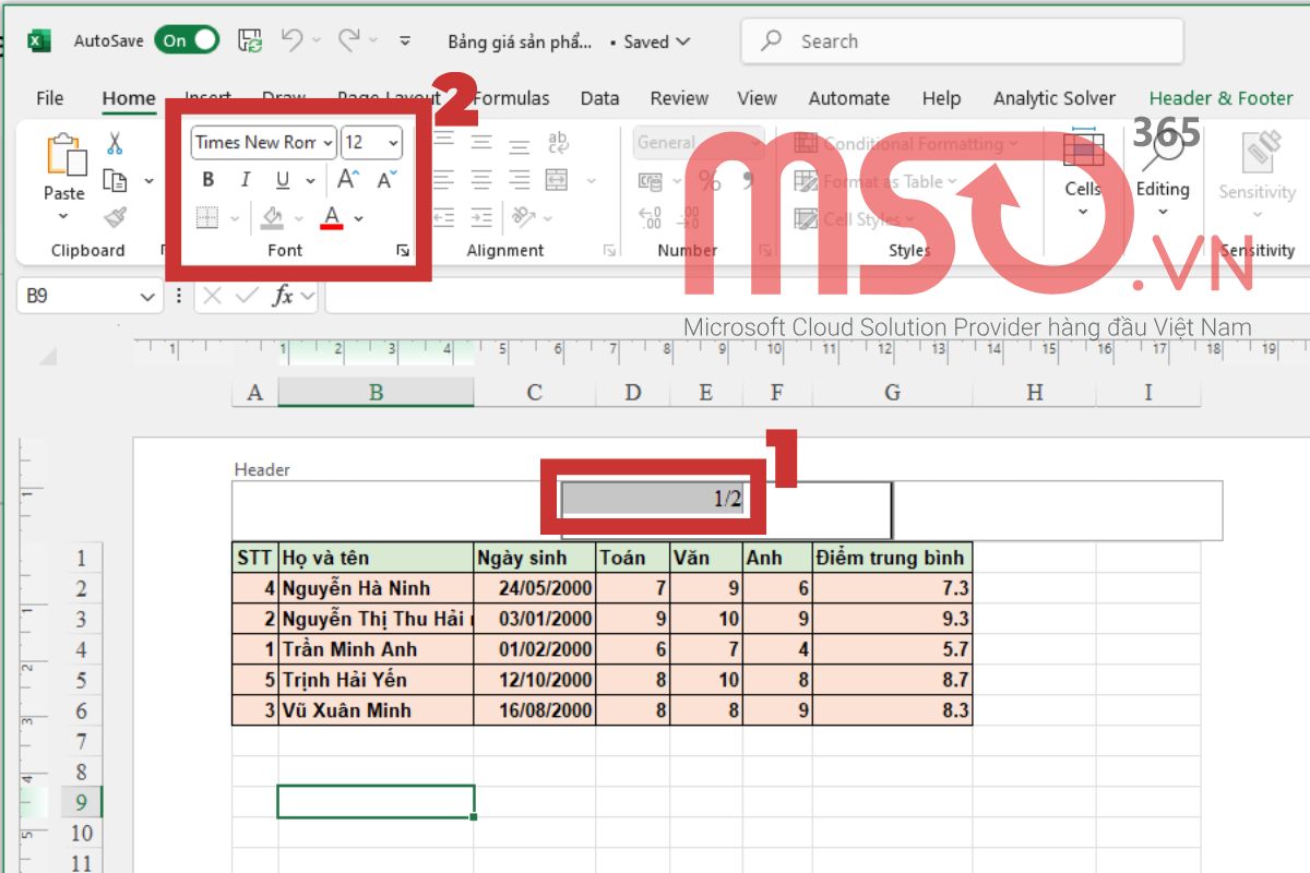 Hướng dẫn cách đánh số trang trong Excel theo ý muốn đơn giản nhất