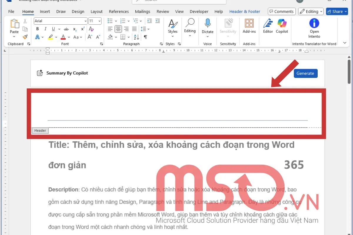 Cách xóa dòng cho Header và Footer trong Word