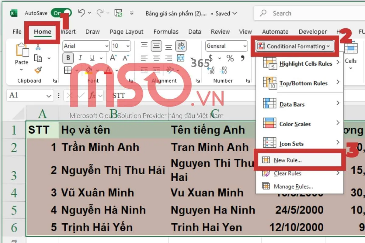 Hướng dẫn cách xuống dòng tự kẻ bảng trong Excel đơn giản nhất