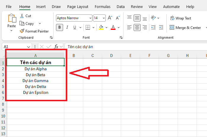 Tạo Drop List trong Excel từ một dãy ô có sẵn (Data Range)
