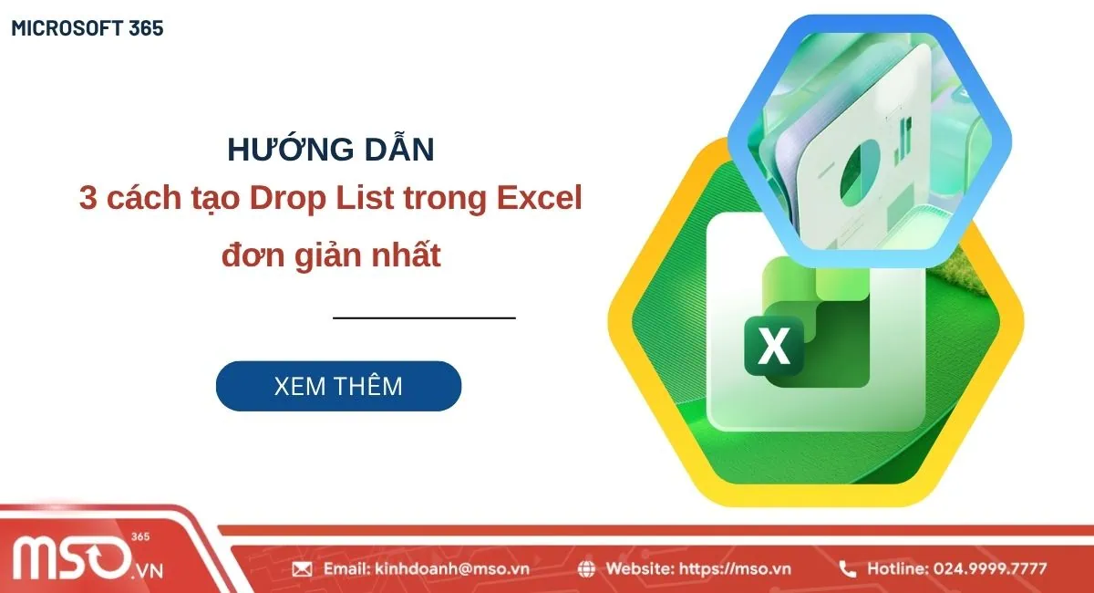 tạo drop list trong excel