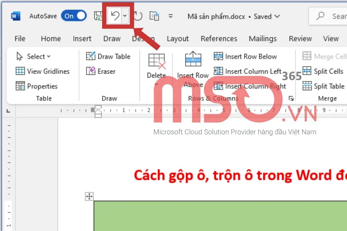 Hướng dẫn các cách bỏ gộp ô, trộn ô trong Word