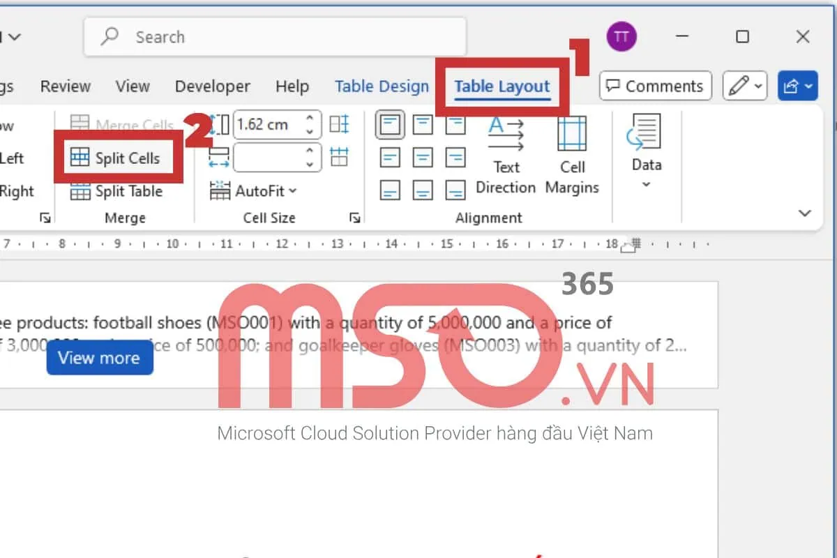 Hướng dẫn các cách bỏ gộp ô, trộn ô trong Word