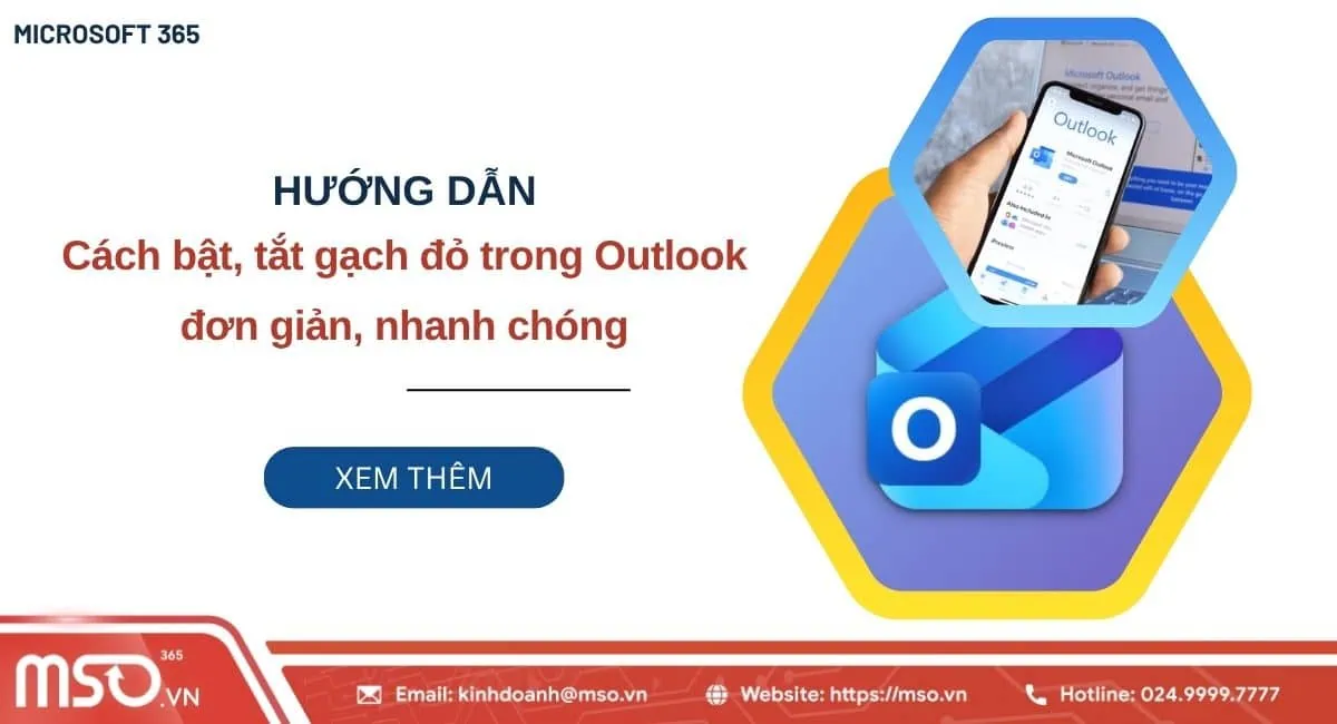 tắt gạch đỏ trong outlook
