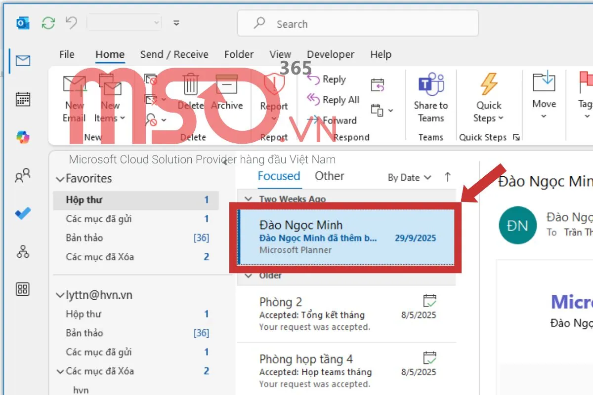 Hướng dẫn cách đánh dấu email chưa đọc trong Outlook đơn giản