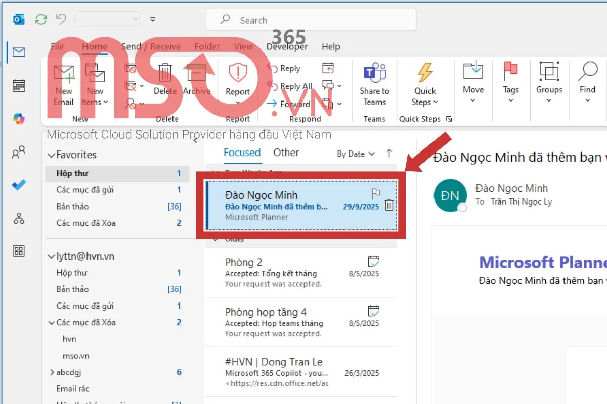 Hướng dẫn cách đánh dấu email chưa đọc trong Outlook đơn giản