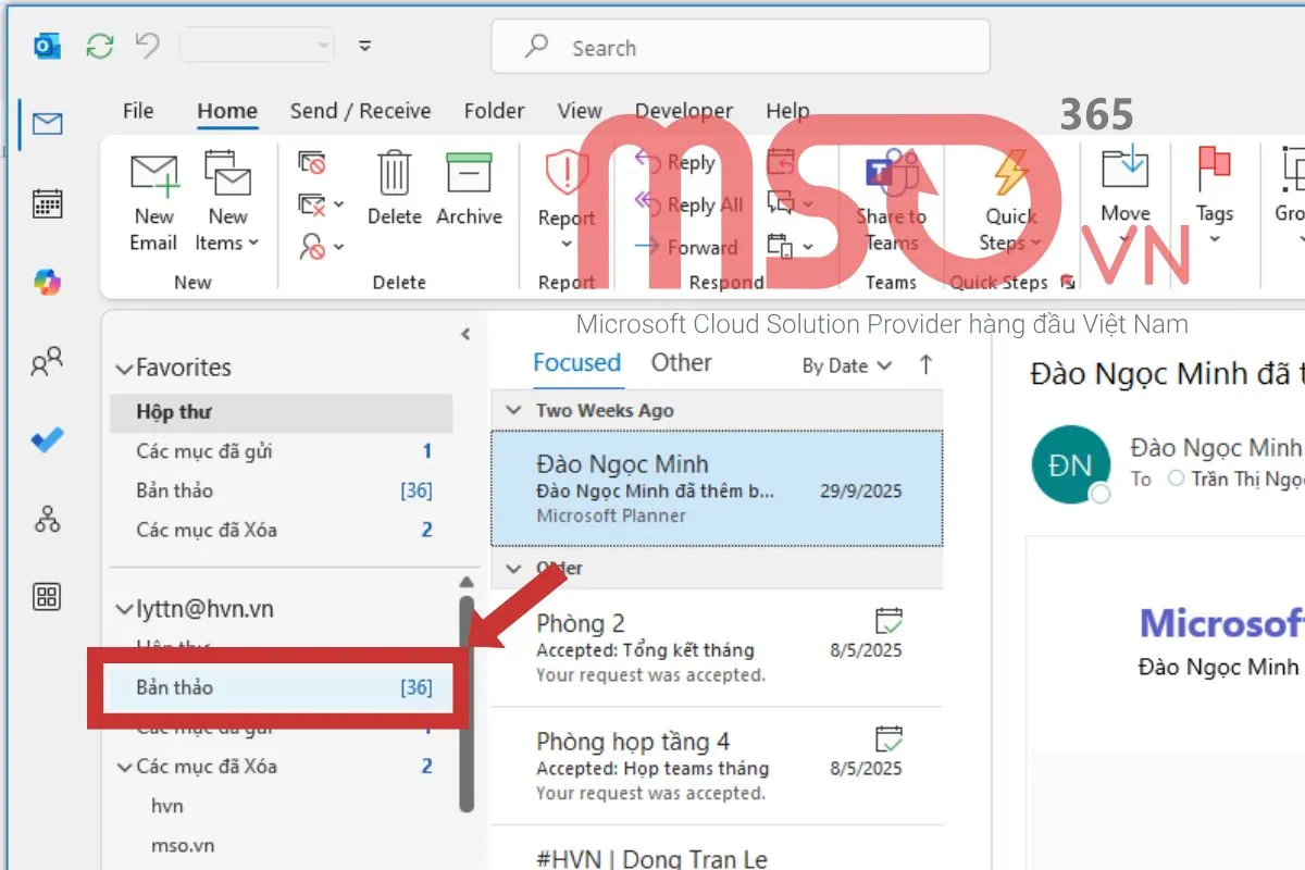Hướng dẫn cách đánh dấu email chưa đọc trong Outlook đơn giản