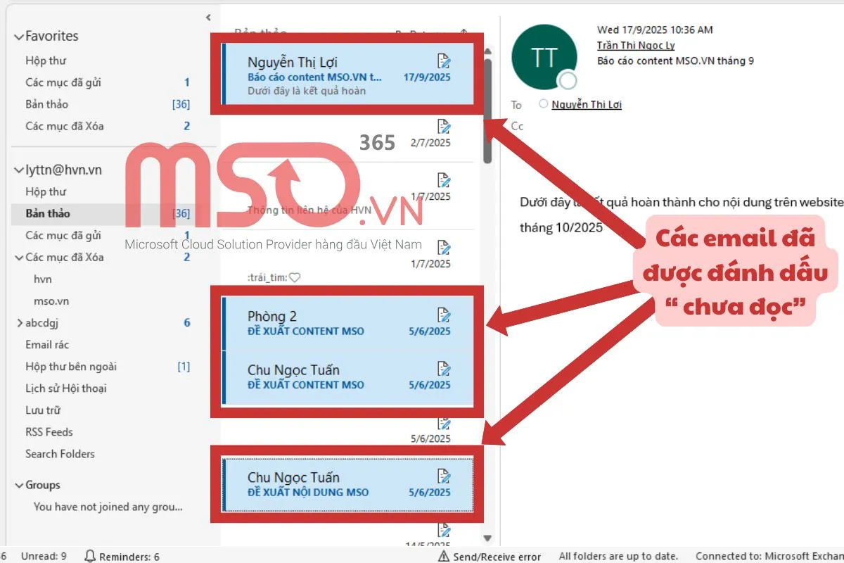 Hướng dẫn cách đánh dấu email chưa đọc trong Outlook đơn giản
